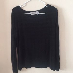 CHICOS Travelers long sleeve  Black spandex top S2